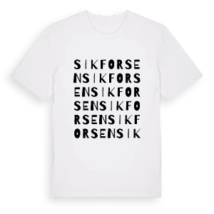 Sikforsen ordlek t-shirt – ekologisk bomull t-shirt från PinShirt