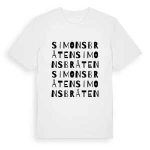 Simonsbråten ordlek t-shirt – ekologisk bomull t-shirt från PinShirt