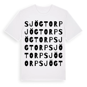 Sjögtorp ordlek t-shirt – ekologisk bomull t-shirt från PinShirt