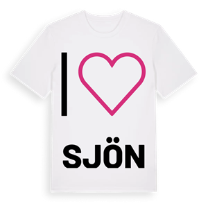 Jag älskar Sjön t-shirt stort tryck – ekologisk bomull t-shirt från PinShirt