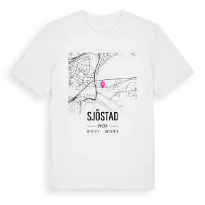 Sjöstad karta t-shirt – ekologisk bomull t-shirt från PinShirt