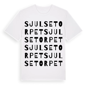 Sjulsetorpet ordlek t-shirt – ekologisk bomull t-shirt från PinShirt