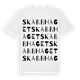 White t-shirt med Skabbhaget ordlek t-shirt