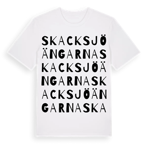 Skacksjöängarna ordlek t-shirt – ekologisk bomull t-shirt från Pinshirt