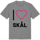 Mid Heather Gray t-shirt med Jag älskar Skål t-shirt stort tryck