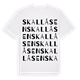 White t-shirt med Skallåsen ordlek t-shirt