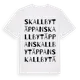 White t-shirt med Skallbytäppan ordlek t-shirt