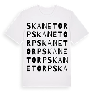Skanetorp ordlek t-shirt – ekologisk bomull t-shirt från Pinshirt