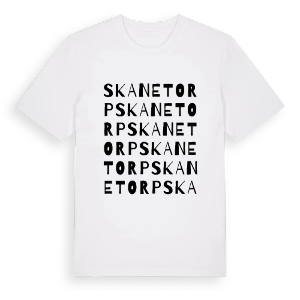 Skanetorp ordlek t-shirt – ekologisk bomull t-shirt från PinShirt