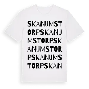 Skanumstorp ordlek t-shirt – ekologisk bomull t-shirt från Pinshirt