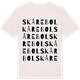 Vintage White t-shirt med Skårebol ordlek t-shirt