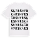White t-shirt med Skärsmyr ordlek t-shirt