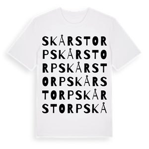 Skårstorp ordlek t-shirt – ekologisk bomull t-shirt från PinShirt