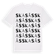 White t-shirt med Skasås ordlek t-shirt