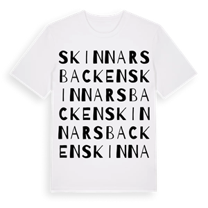 Skinnarsbacken ordlek t-shirt – ekologisk bomull t-shirt från PinShirt