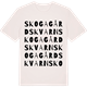 Vintage White t-shirt med Skogagårds kvarn ordlek t-shirt