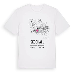 Skoghall karta t-shirt – ekologisk bomull t-shirt från PinShirt