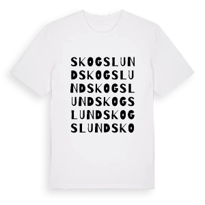 Skogslund ordlek t-shirt – ekologisk bomull t-shirt från PinShirt