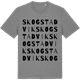 Mid Heather Gray t-shirt med Skogstadvik ordlek t-shirt
