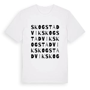 Skogstadvik ordlek t-shirt – ekologisk bomull t-shirt från PinShirt
