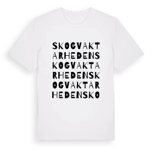 Skogvaktarheden ordlek t-shirt – ekologisk bomull t-shirt från PinShirt