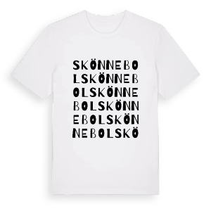 Skönnebol ordlek t-shirt – ekologisk bomull t-shirt från PinShirt
