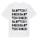 White t-shirt med Skottenängen ordlek t-shirt