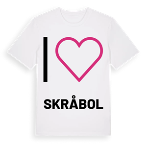 Jag älskar Skråbol t-shirt stort tryck – ekologisk bomull t-shirt från PinShirt