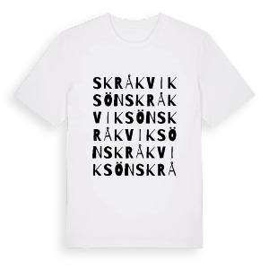 Skråkviksön ordlek t-shirt – ekologisk bomull t-shirt från PinShirt