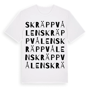 Skräppvålen ordlek t-shirt – ekologisk bomull t-shirt från Pinshirt