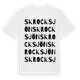 White t-shirt med Skrocksjön ordlek t-shirt