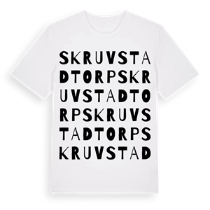 Skruvstadtorp ordlek t-shirt – ekologisk bomull t-shirt från PinShirt