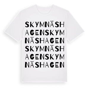 Skymnäshagen ordlek t-shirt – ekologisk bomull t-shirt från PinShirt