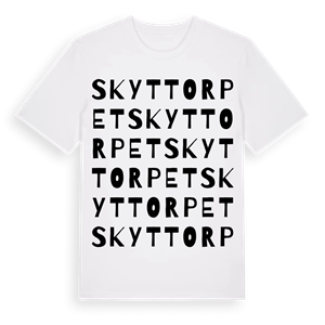 Skyttorpet ordlek t-shirt – ekologisk bomull t-shirt från PinShirt