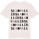 Vintage White t-shirt med Sladhallen ordlek t-shirt