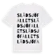 White t-shirt med Slädsjöfallet ordlek t-shirt