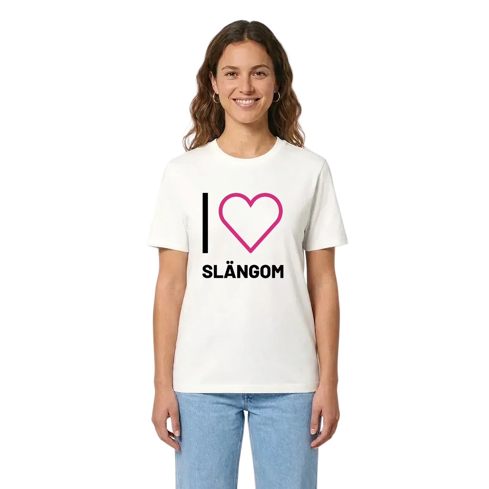 Jag älskar Slängom t-shirt stort tryck – White, i miljö