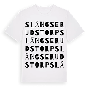 Slängserudstorp ordlek t-shirt – ekologisk bomull t-shirt från PinShirt