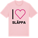 Pink Cotton t-shirt med Jag älskar Släppa t-shirt stort tryck