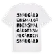 White t-shirt med Smalgården ordlek t-shirt