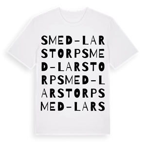 Smed-Larstorp ordlek t-shirt – ekologisk bomull t-shirt från Pinshirt
