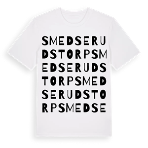 Smedserudstorp ordlek t-shirt – ekologisk bomull t-shirt från PinShirt