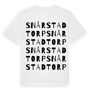 Snårstadtorp ordlek t-shirt – ekologisk bomull t-shirt från PinShirt