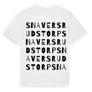 Snaversrudstorp ordlek t-shirt – ekologisk bomull t-shirt från Pinshirt