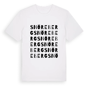 Snöreberg ordlek t-shirt – ekologisk bomull t-shirt från PinShirt