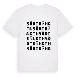 Söderängen ordlek t-shirt – ekologisk bomull t-shirt från PinShirt