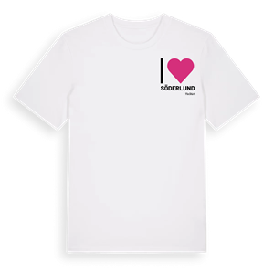 Jag älskar Söderlund t-shirt litet tryck – ekologisk bomull t-shirt från PinShirt