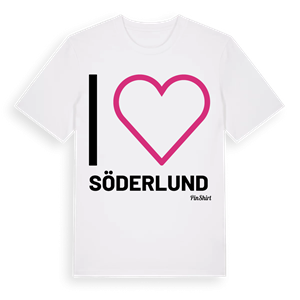 Jag älskar Söderlund t-shirt stort tryck – ekologisk bomull t-shirt från PinShirt