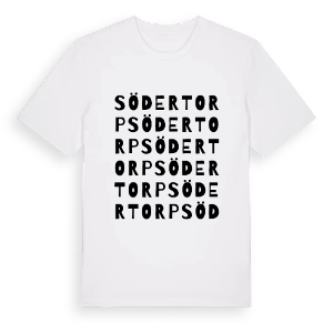 Södertorp ordlek t-shirt – ekologisk bomull t-shirt från PinShirt