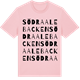 Pink Cotton t-shirt med Södra Alebacken ordlek t-shirt